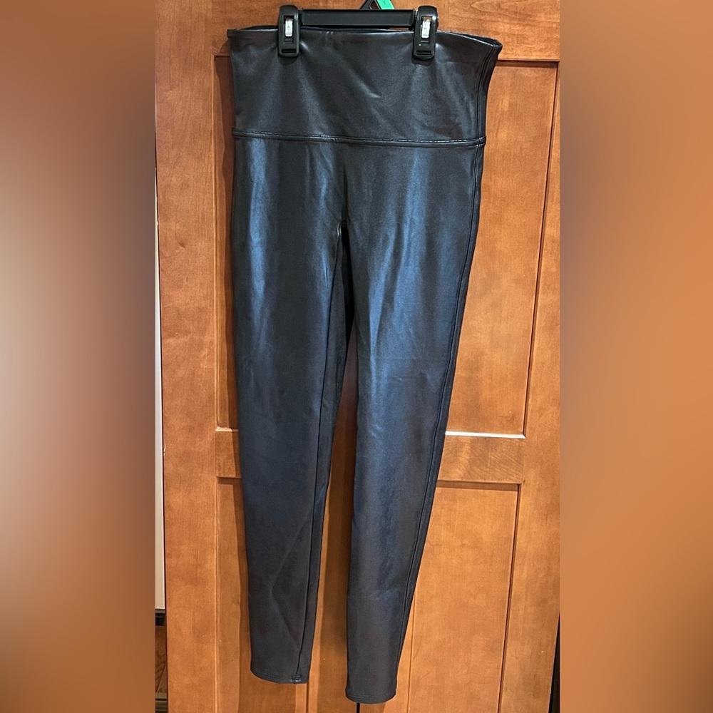SPANX Black Faux Leather Leggings